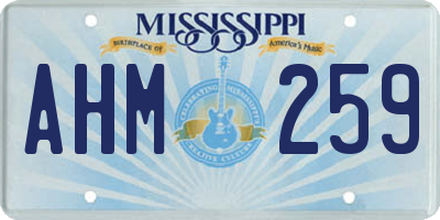 MS license plate AHM259