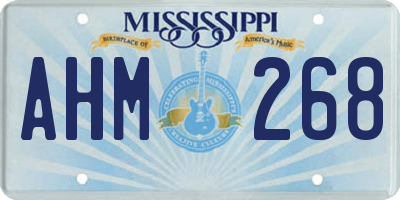 MS license plate AHM268