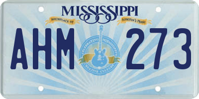 MS license plate AHM273