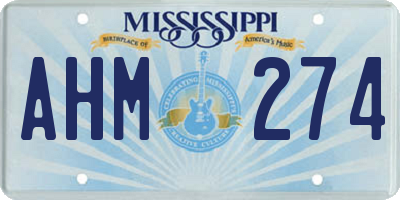 MS license plate AHM274