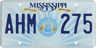 MS license plate AHM275