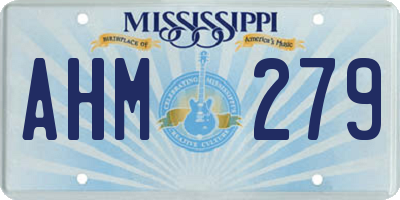 MS license plate AHM279