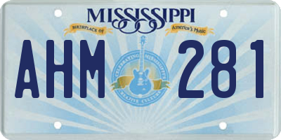 MS license plate AHM281