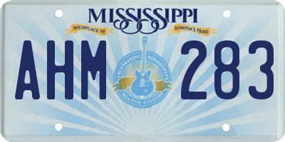 MS license plate AHM283