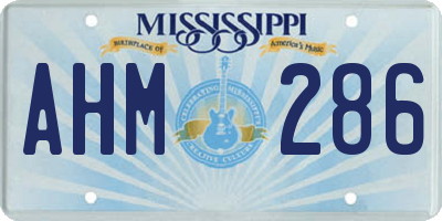 MS license plate AHM286