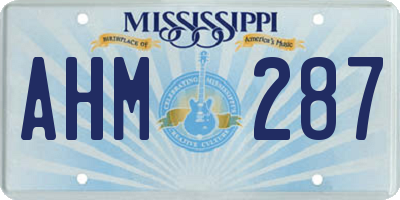 MS license plate AHM287
