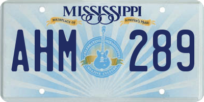 MS license plate AHM289