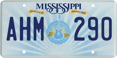MS license plate AHM290