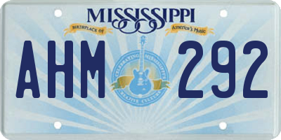 MS license plate AHM292
