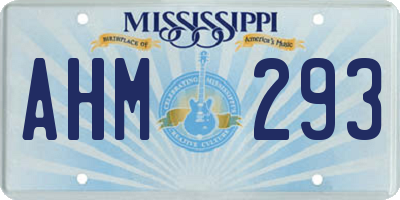 MS license plate AHM293