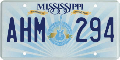 MS license plate AHM294