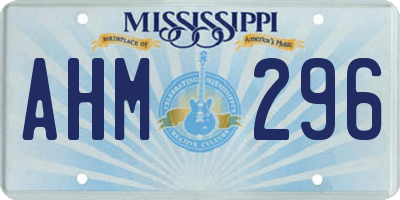MS license plate AHM296