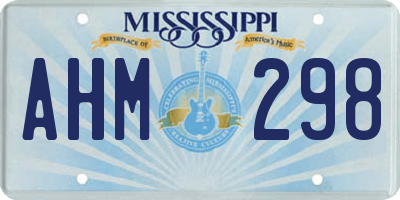 MS license plate AHM298