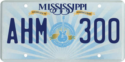MS license plate AHM300