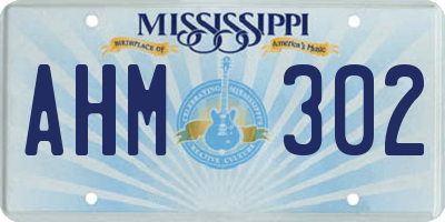 MS license plate AHM302