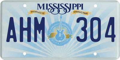 MS license plate AHM304