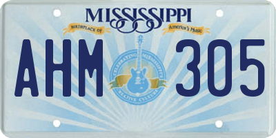 MS license plate AHM305