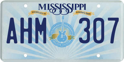 MS license plate AHM307