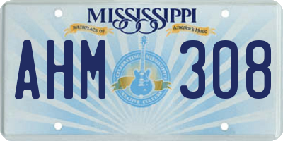 MS license plate AHM308
