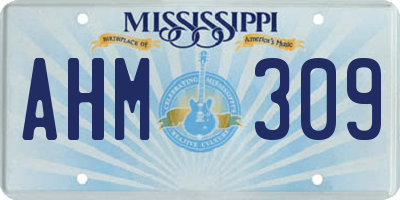 MS license plate AHM309