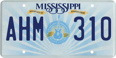 MS license plate AHM310
