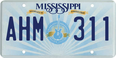 MS license plate AHM311