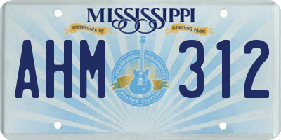 MS license plate AHM312