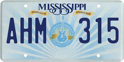 MS license plate AHM315