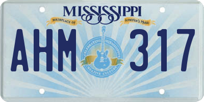 MS license plate AHM317