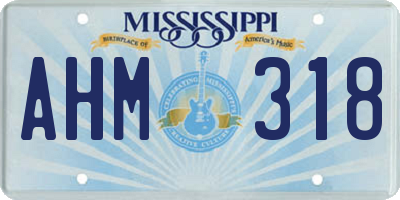 MS license plate AHM318