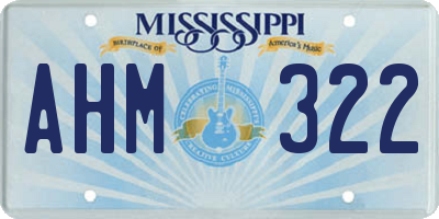 MS license plate AHM322