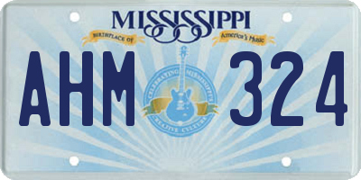 MS license plate AHM324