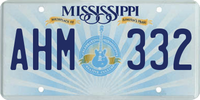 MS license plate AHM332