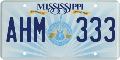 MS license plate AHM333
