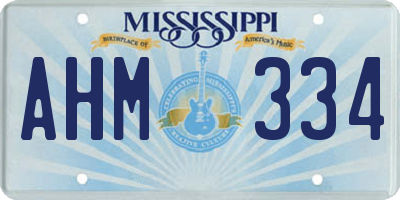 MS license plate AHM334