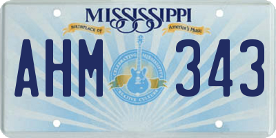 MS license plate AHM343
