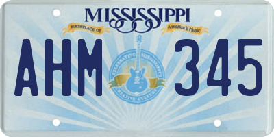 MS license plate AHM345
