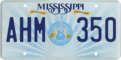 MS license plate AHM350