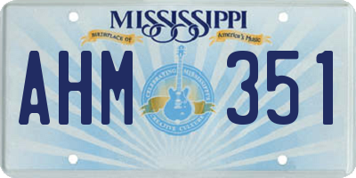 MS license plate AHM351
