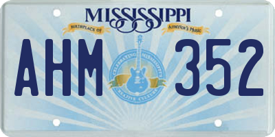 MS license plate AHM352