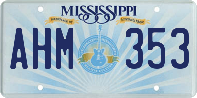 MS license plate AHM353