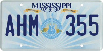 MS license plate AHM355