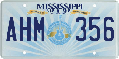 MS license plate AHM356
