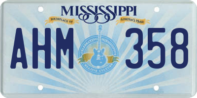MS license plate AHM358