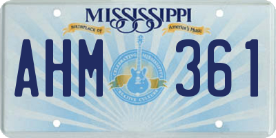 MS license plate AHM361