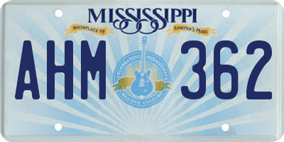 MS license plate AHM362