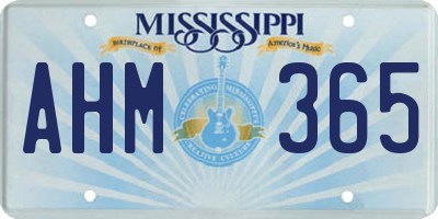 MS license plate AHM365