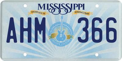 MS license plate AHM366