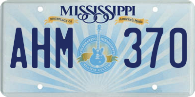 MS license plate AHM370
