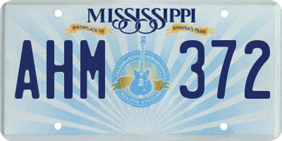 MS license plate AHM372